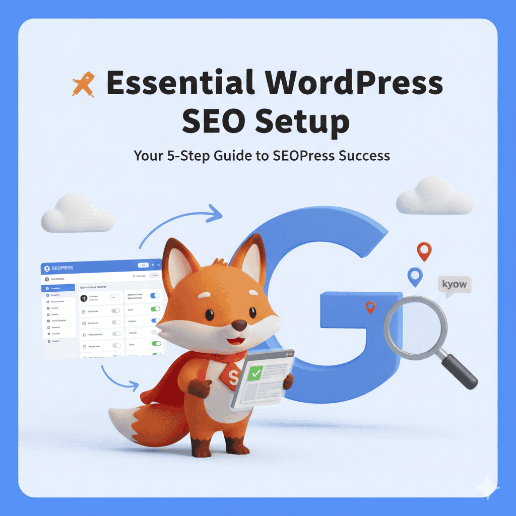 A featured image for a blog about setting up SEOPress